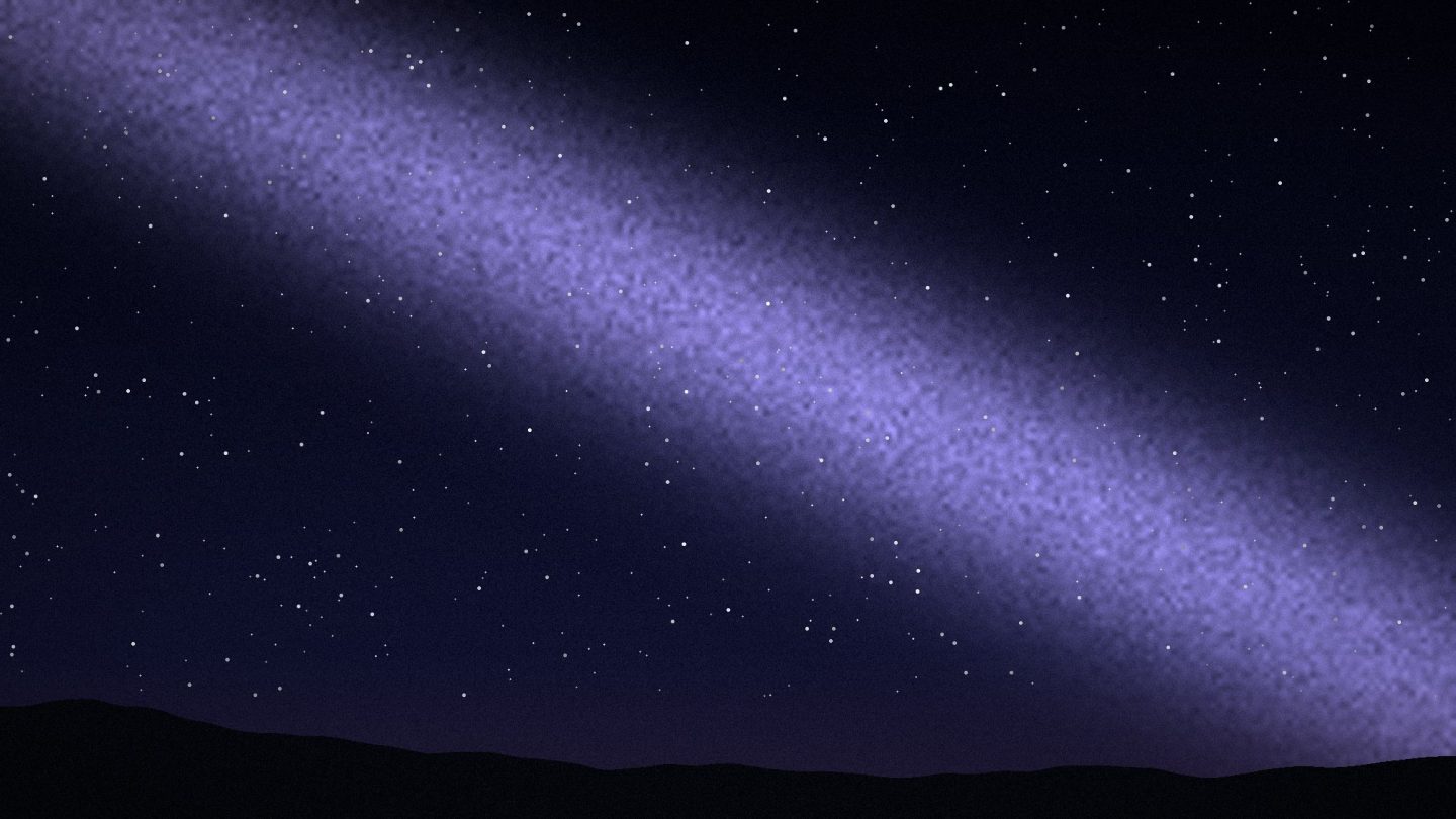 Illustration: A band of stars across a dark night sky