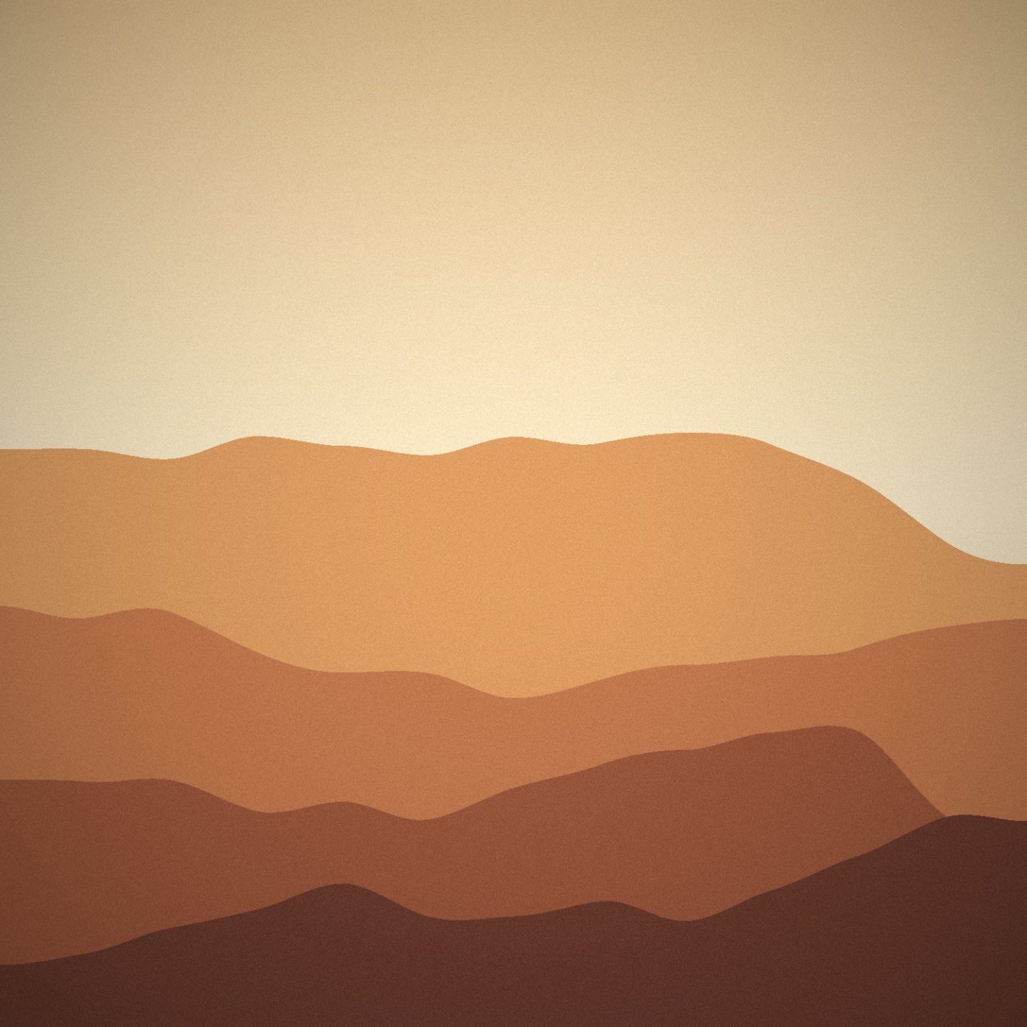 Illustration: Rolling sand dunes in layers of orange and brown