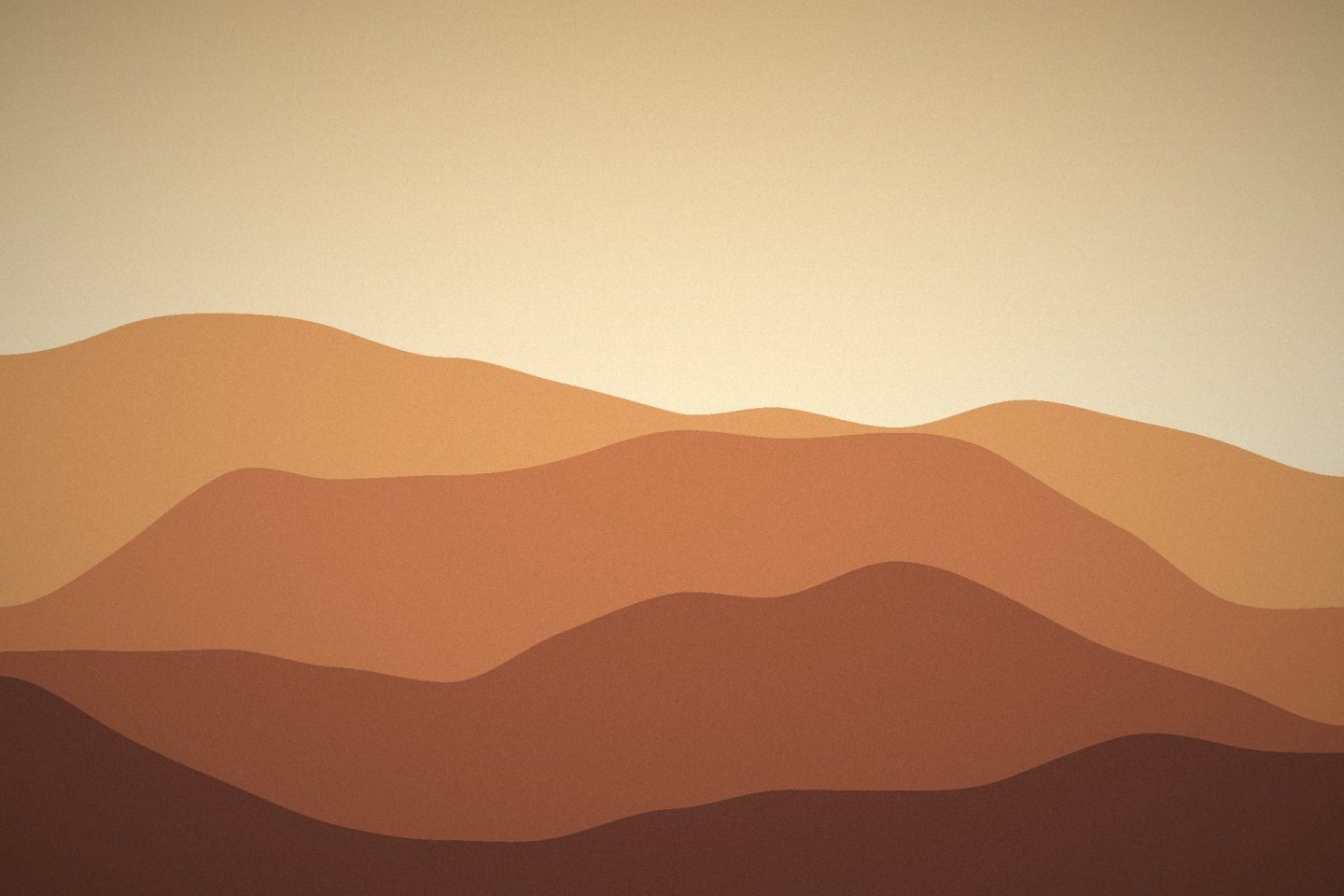 Illustration: Rolling sand dunes in layers of orange and brown