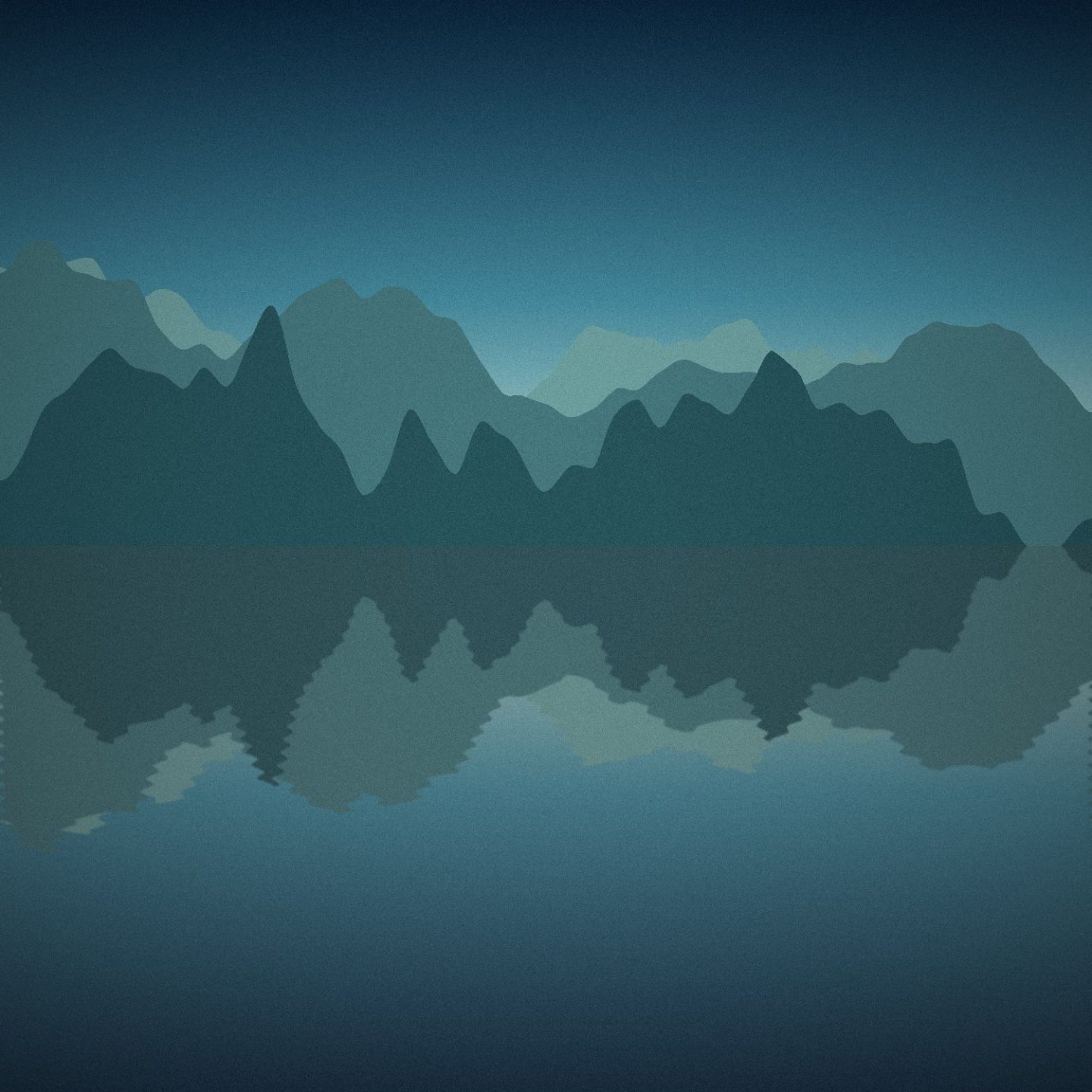 Illustration: Mountains reflected in calm fjord water