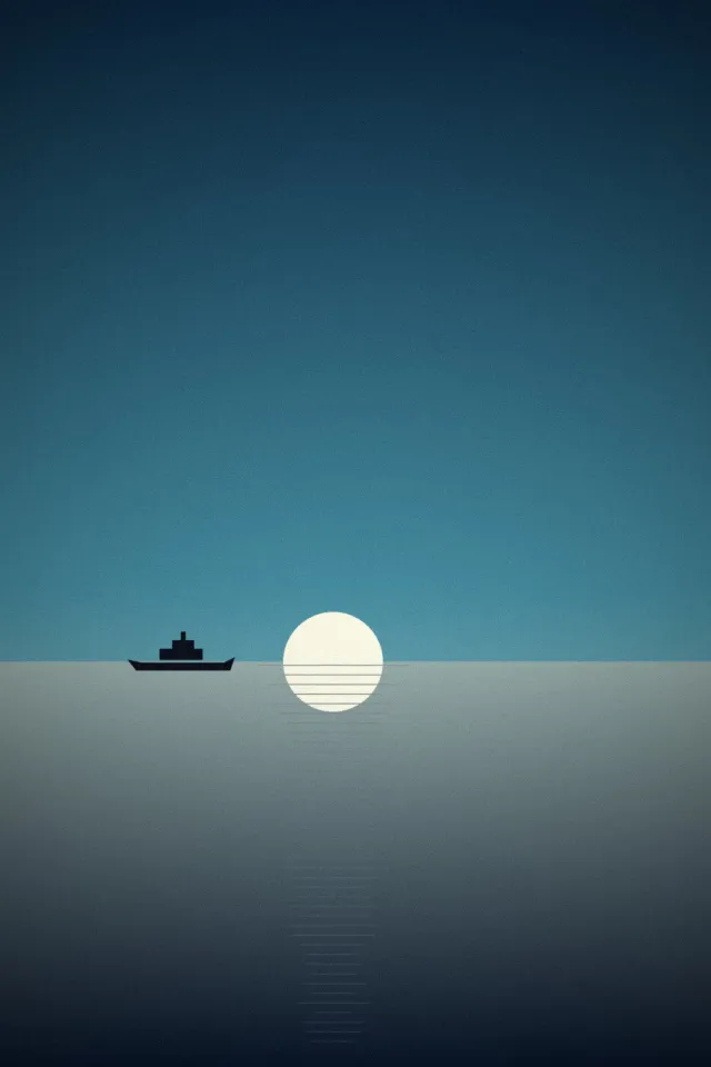 Illustration: A small expedition ship silhouetted against a rising sun