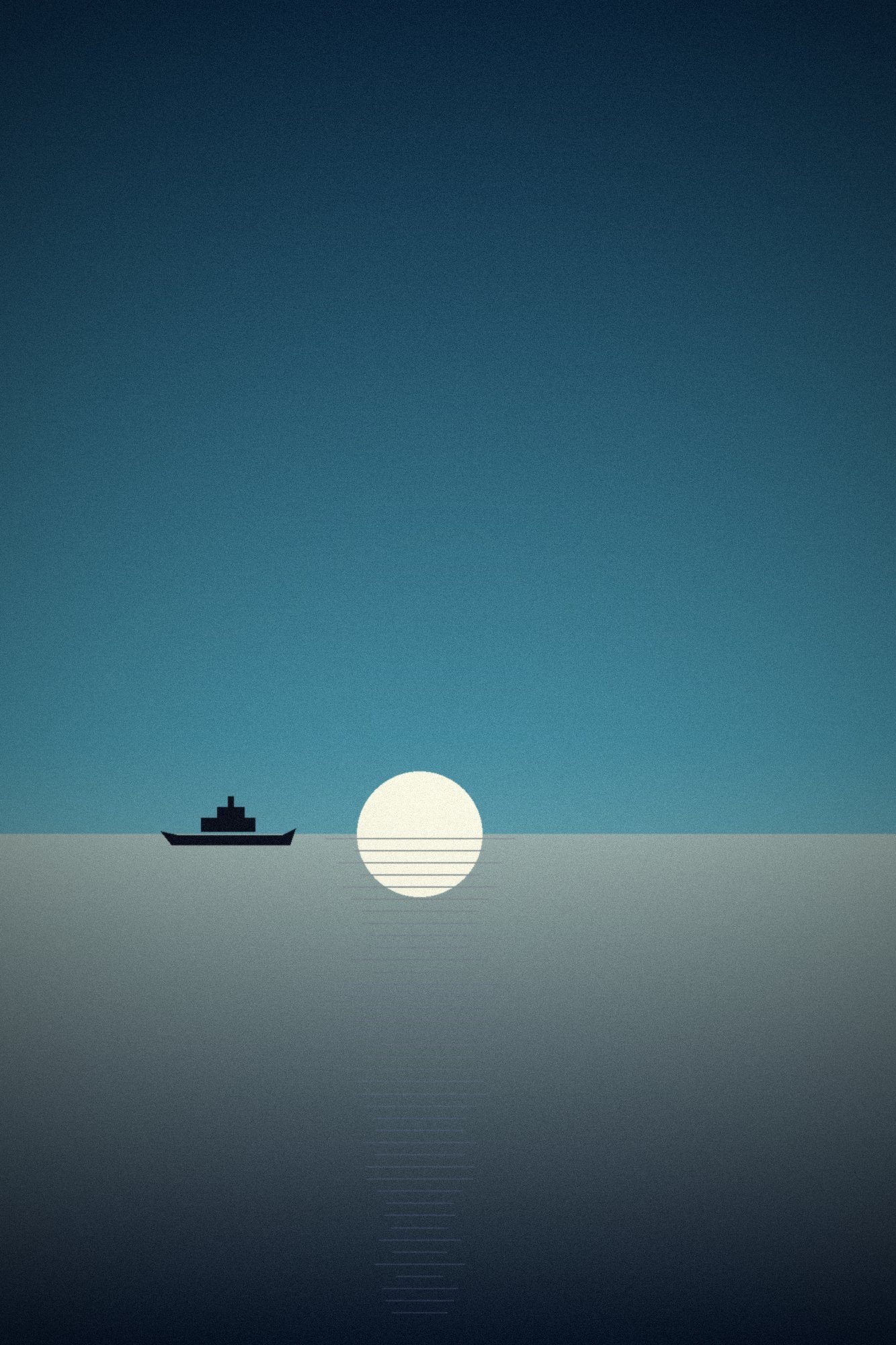 Illustration: A small expedition ship silhouetted against a rising sun