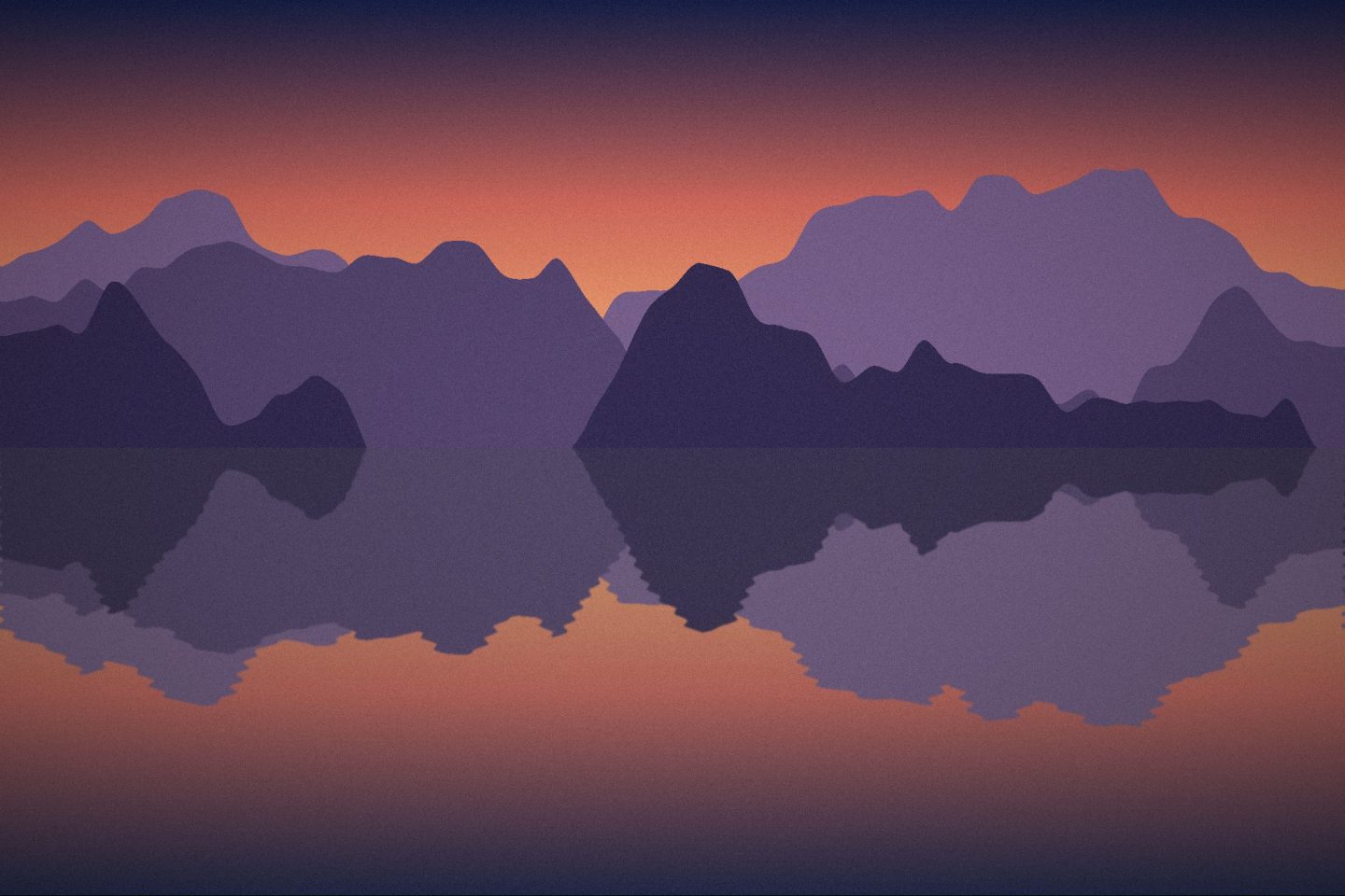 Illustration: Mountains reflected in calm fjord water