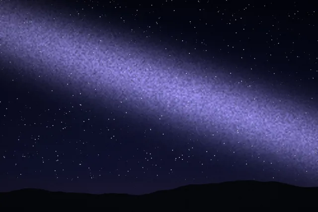 Illustration: A band of stars across a dark night sky