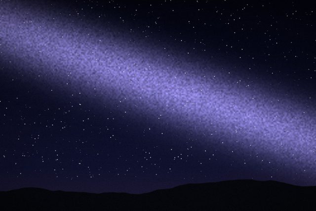 Illustration: A band of stars across a dark night sky